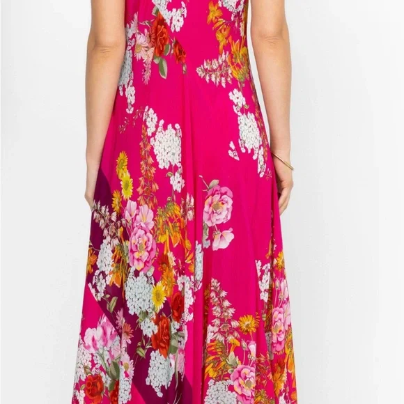 JOHNNY WAS GOLDEN BOUQUET BIAS MAXI DRESS Sz M - Picture 4 of 15